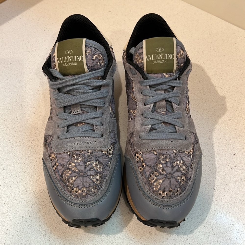Valentino Garavani Rockstud Lace Trim Sneakers in Womens Size 36 (5.5 US)